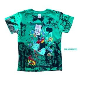 ED HARDY BY CHRISTIAN AUDIGIER TEE SHIRT KIDS COLOR GREEN SIZE L